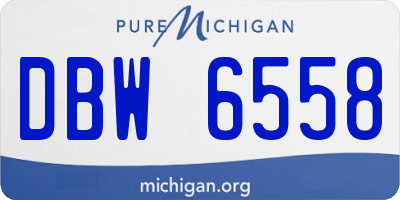 MI license plate DBW6558