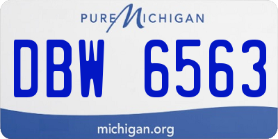 MI license plate DBW6563