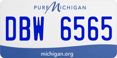MI license plate DBW6565