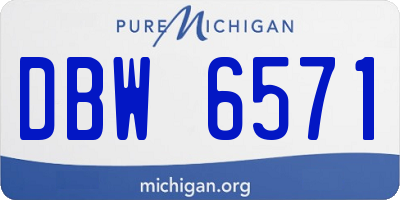 MI license plate DBW6571