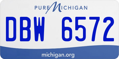 MI license plate DBW6572
