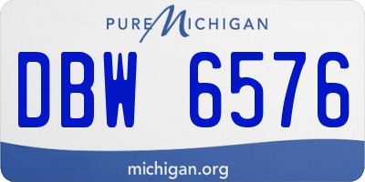 MI license plate DBW6576
