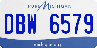 MI license plate DBW6579