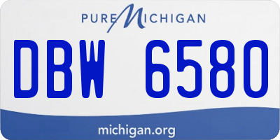 MI license plate DBW6580
