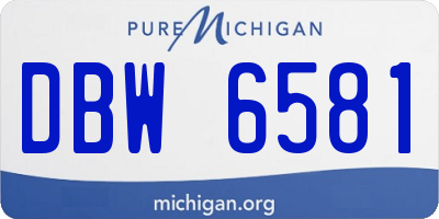 MI license plate DBW6581