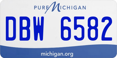 MI license plate DBW6582