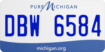 MI license plate DBW6584