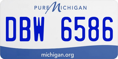 MI license plate DBW6586