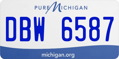 MI license plate DBW6587