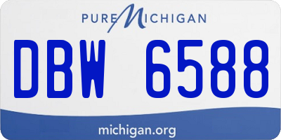MI license plate DBW6588