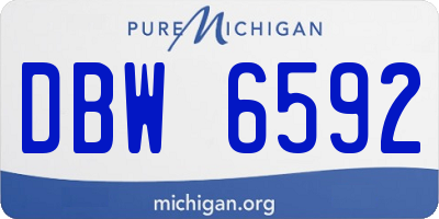 MI license plate DBW6592