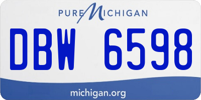 MI license plate DBW6598