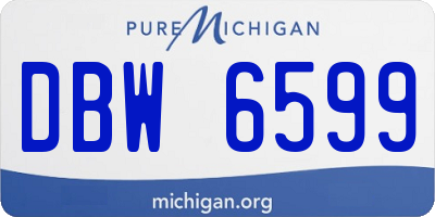 MI license plate DBW6599