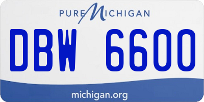 MI license plate DBW6600