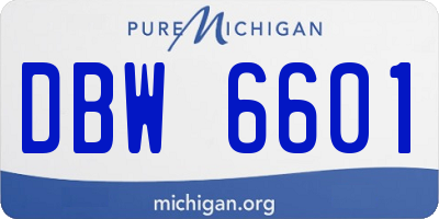 MI license plate DBW6601