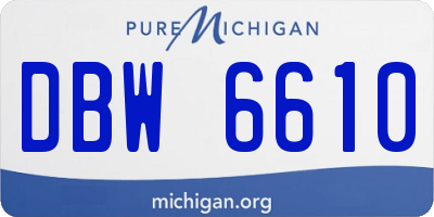 MI license plate DBW6610