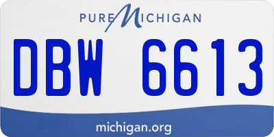MI license plate DBW6613