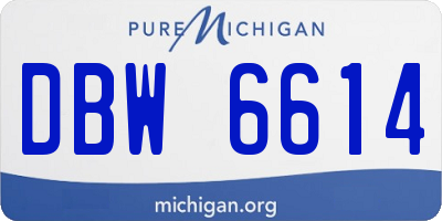 MI license plate DBW6614