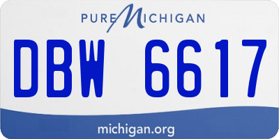 MI license plate DBW6617