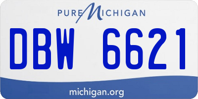 MI license plate DBW6621
