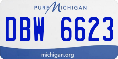 MI license plate DBW6623