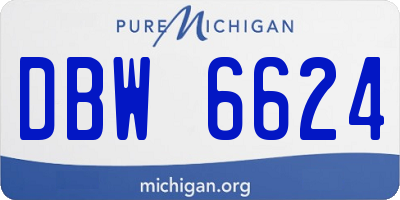 MI license plate DBW6624