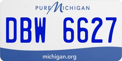 MI license plate DBW6627