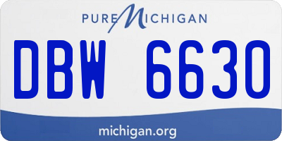 MI license plate DBW6630