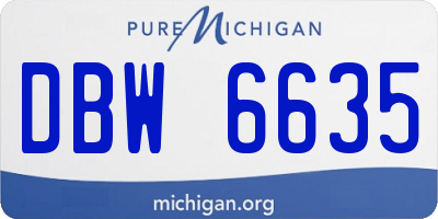 MI license plate DBW6635