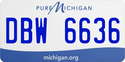 MI license plate DBW6636