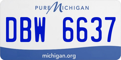 MI license plate DBW6637