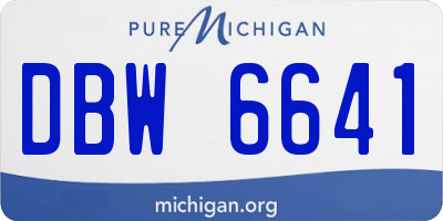 MI license plate DBW6641