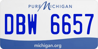 MI license plate DBW6657