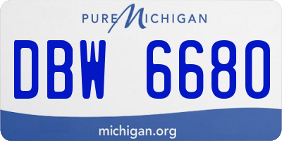 MI license plate DBW6680