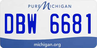 MI license plate DBW6681
