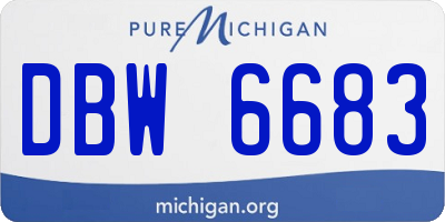 MI license plate DBW6683