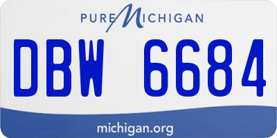 MI license plate DBW6684