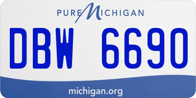 MI license plate DBW6690