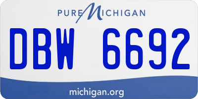MI license plate DBW6692