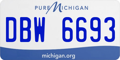 MI license plate DBW6693