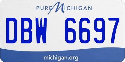 MI license plate DBW6697