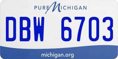 MI license plate DBW6703