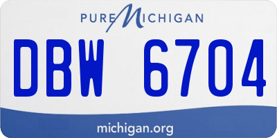 MI license plate DBW6704