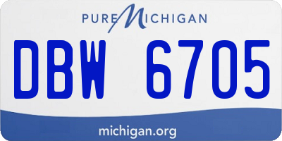 MI license plate DBW6705