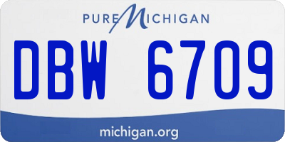 MI license plate DBW6709