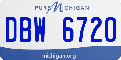 MI license plate DBW6720