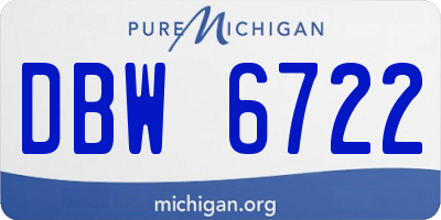 MI license plate DBW6722