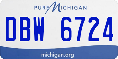 MI license plate DBW6724