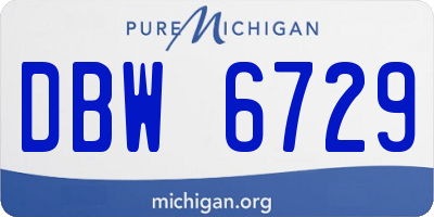 MI license plate DBW6729