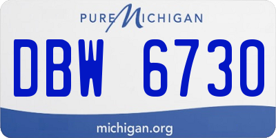 MI license plate DBW6730